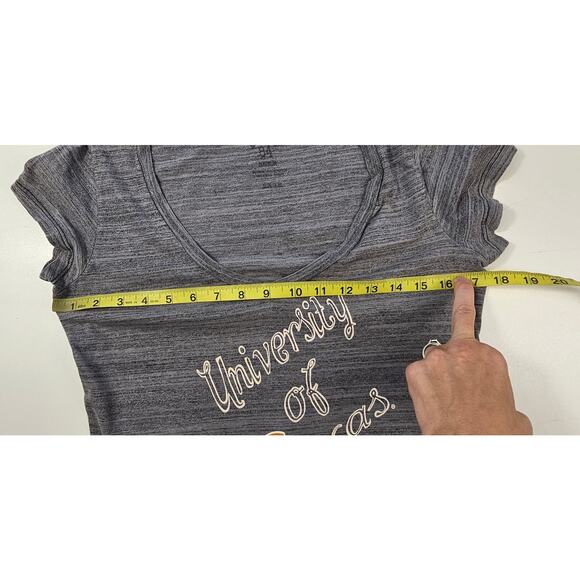 University of Texas UT longhorns hook em spell out game day t womens M v neck - Picture 6 of 7